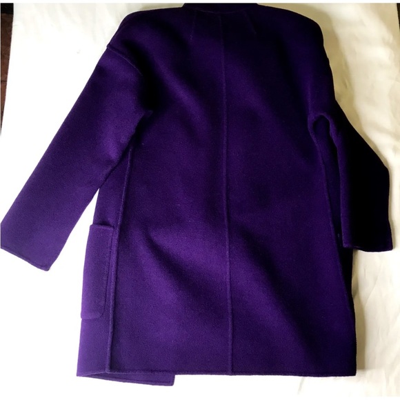St. John Hand Sewn Coat Wool Blend Sz P Purple Patch Pockets - Picture 4 of 13